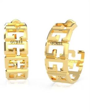 Imágen de PENDIENTES GUESS JEWELLERY 30MM MULTI LOGO HOOPS YG