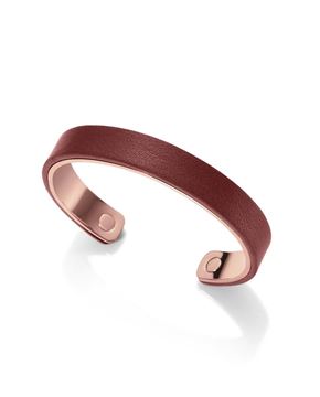 Imágen de PULSERA VICEROY FASHION ACERO ROSADO Y PIEL BURDEOS