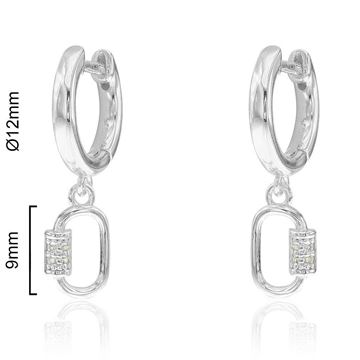 Imágen de CRIOLLAS PLATA RD CARABINER OVAL CIRC. BLANCA 9 mm. Ø 12 mm.