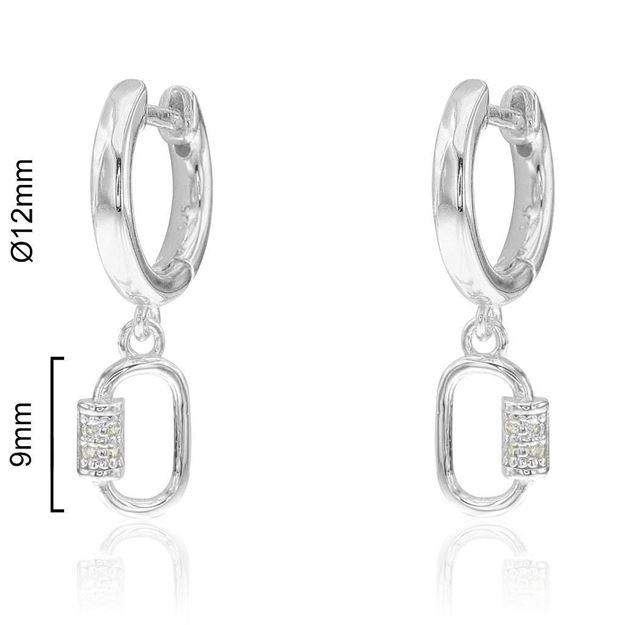 Imágen de CRIOLLAS PLATA RD CARABINER OVAL CIRC. BLANCA 9 mm. Ø 12 mm.