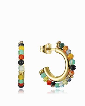 Imágen de PENDIENTES VICEROY FASHION DORADO BOLAS MULTICOLOR SRA