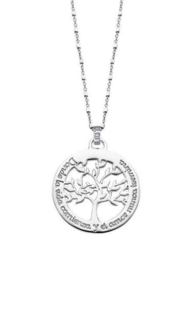 Imágen de COLLAR PLATA LOTUS SILVER RDO. ÁRBOL - FRASE