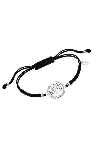 Imatge de PULSERA PLATA LOTUS SILVER NEGRO ÁRBOL-FRASE