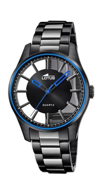 Imágen de RELOJ LOTUS CAB. ACERO ESFERA NEGRO