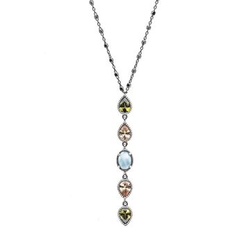 Imágen de COLLAR PLATA LARIMAR CIRC. AZUL CAVA Y VERDE