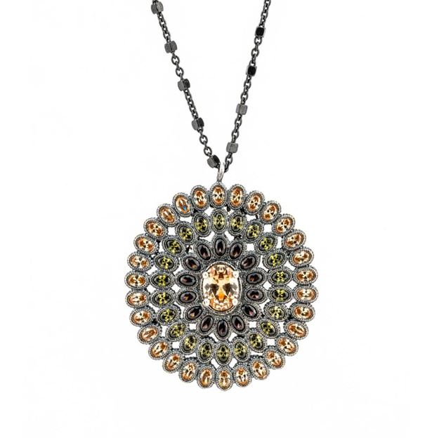 Imágen de COLLAR PLATA CAVA ORLA CIRC. BROWN VERDE CAVA
