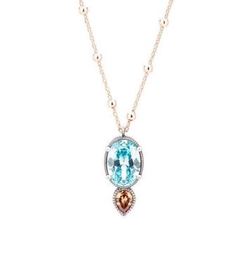 Imágen de COLGANTE PLATA AGUAMARINA OVAL Y CIRCONITA CAVA