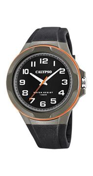 Imágen de RELOJ CALYPSO CAB. CORREA CAUCHO ESF. NEGRO / NARANJA