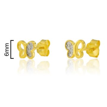 Imágen de PENDIENTES PLATA BICOLOR MARIPOSA CALADA CIRC. 6 mm.