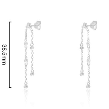 Imágen de PENDIENTES PLATA RD LARGOS BOBLE CAD. CHATONES CIRC.