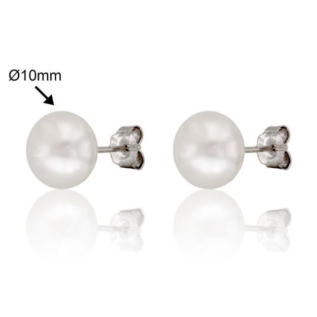 Imágen de PENDIENTES PLATA RD PERLA CULTIVADA CHINA Ø 10mm