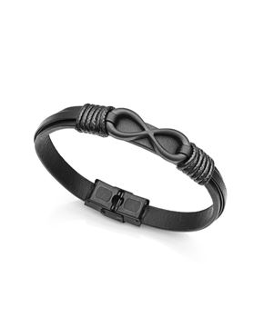 Imágen de PULSERA VICEROY FASHION CAB. IP NEGRO PIEL NEGRO