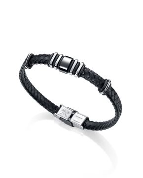 Imágen de PULSERA VICEROY FASHION CAB. IP GUN PIEL NEGRA