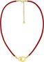 Imágen de COLLAR ACERO DORADO CORDÓN NYLON ROJO