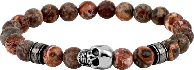 Imágen de PULSERA ACERO BOLITAS TONOS MARRONES CADAVERA