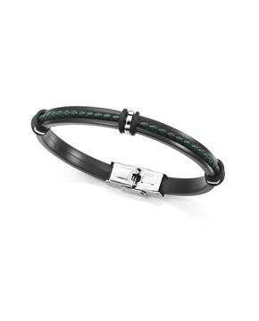 Imágen de PULSERA VICEROY FASHION CAB. SILICONA Y PIEL NEGRA