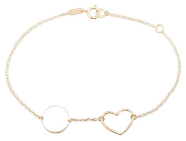 Imágen de PULSERA ORO CORAZÓN CHAPA