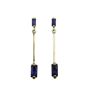 Imatge de ARRACADES OR LLARG PEDRA BAGUET COLOR SAFIR