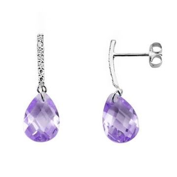 Imágen de PENDIENTES ORO BLANCO TIRA CIRC. COLG. AMATISTA