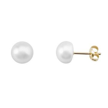 Imágen de PENDIENTES ORO PERLA BLANCA 7-7,5 mm.