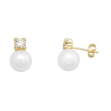 Imágen de PENDIENTES ORO TU Y YO PERLA BLANCA CIRC. EN GARRA