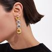 Imágen de PENDIENTES PLATA ZOOM BAÑO ORO Y RD LARGOS OVAL