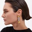 Imágen de PENDIENTES PLATA ZOOM BAÑO ORO Y RD LARGOS OVAL
