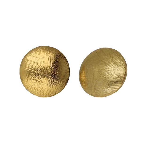 Imágen de PENDIENTES PLATA ZOOM BAÑO ORO BOTÓN ESFERA