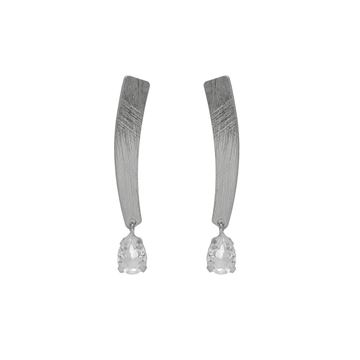 Imágen de PENDIENTES PLATA RD NOISE LARGOS LÁGRIMA CRISTAL BLANCO