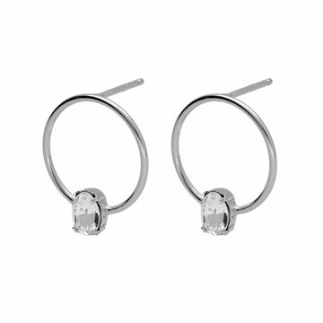 Imágen de PENDIENTES PLATA GENOVEVA RD CRISTAL BLANCO