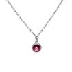 Imágen de COLLAR PLATA RD CORTO 7 mm. CÍRCULO CRISTAL (FUCHSIA)