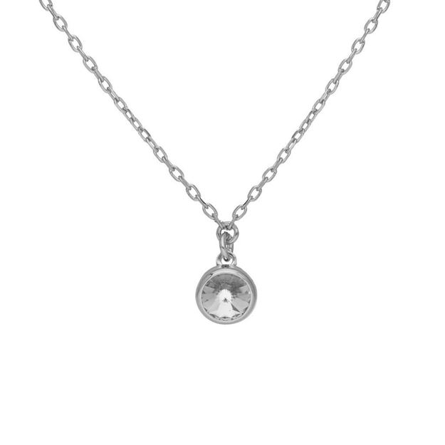 Imágen de COLLAR PLATA RD CORTO 7 mm. CÍRCULO CRISTAL (CRYSTAL)