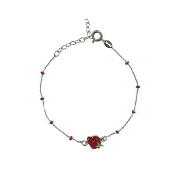 Imágen de PULSERA PLATA ESMALTE FRESA