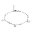 Imágen de PULSERA PLATA PLACAS CIRCUL. Y PERLAS BLANCAS
