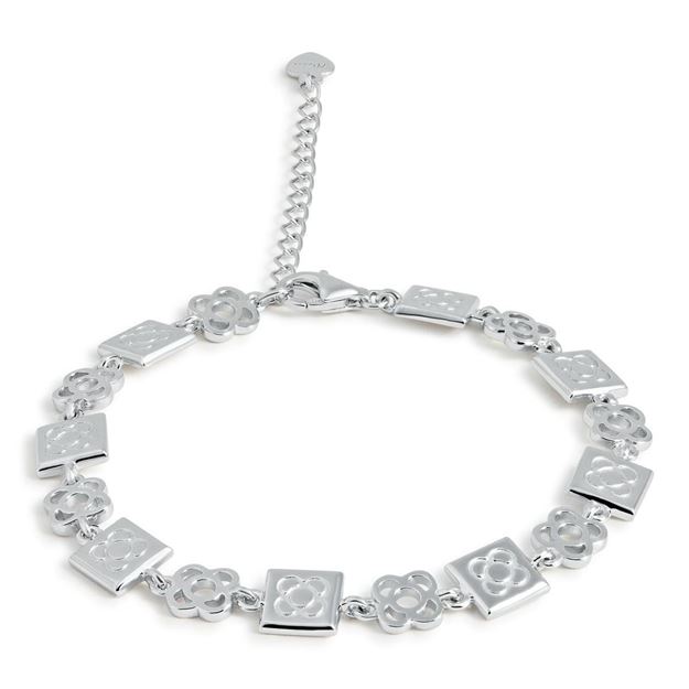 Imágen de PULSERA PLATA PANOT Y FLOR DE BARCELONA