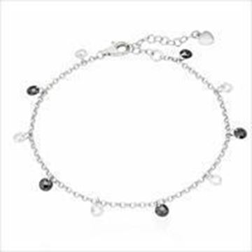 Imágen de PULSERA PLATA BICOLOR CRISTALES FACETADOS