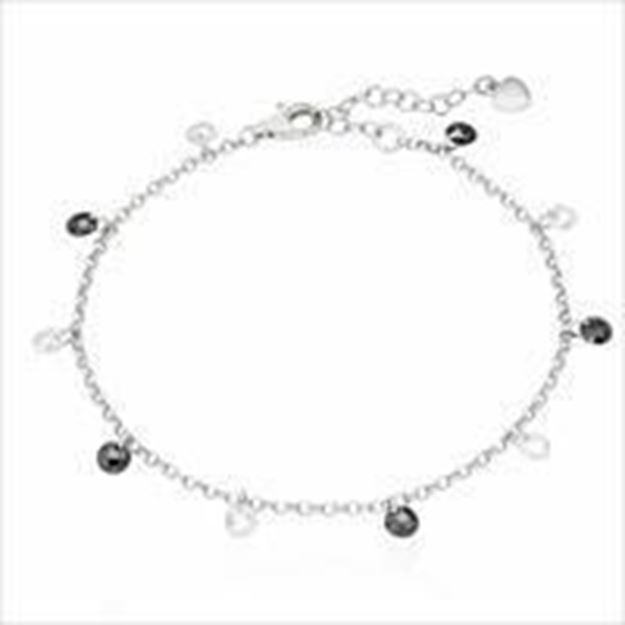 Imatge de PULSERA PLATA BICOLOR CRISTALES FACETADOS