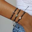 Imágen de PULSERA PLATA RAIVE MACRAMÉ ÓPALO NEGRO