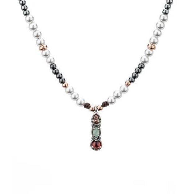Imágen de COLGANTE PLATA RAIVE CALCEDONIA MACRAMÉ