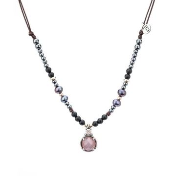 Imatge de PENJOLL PLATA RAIVE ULL DE GAT MACRAMÉ 