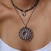 Imatge de PENJOLL PLATA RAIVE ULL DE GAT MACRAMÉ 