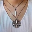 Imágen de COLLAR PLATA RAIVE CALCEDONIA FACETADA Y CIRCONITAS CAVA Y VERDE CLARO