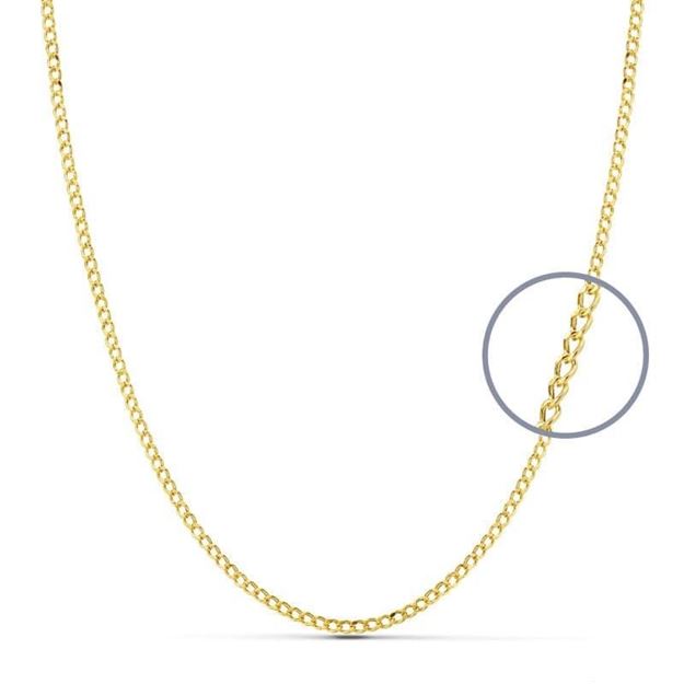 Imágen de CADENA ORO BARBADA HUECA 1 mm. 45 cm.