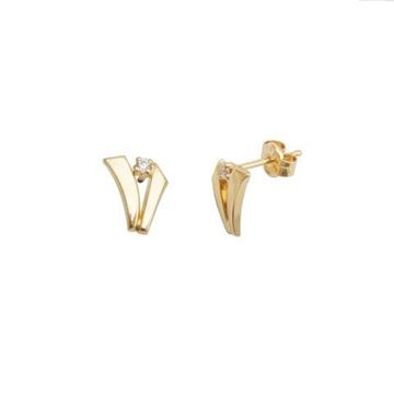 Imágen de PENDIENTES ORO BANDAS EN V CIRC.