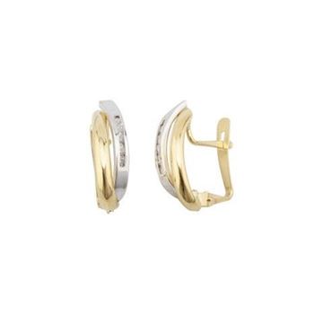 Imágen de PENDIENTES ORO BICOLOR BANDA CARRIL CIRC.