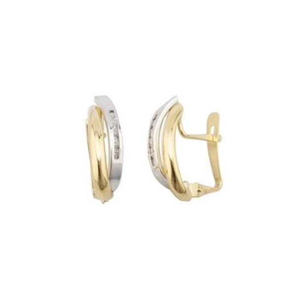 Imágen de PENDIENTES ORO BICOLOR BANDA CARRIL CIRC.
