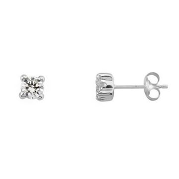 Imágen de DORMILONAS ORO BLANCO CIRCONITA 4 mm. EN GARRA