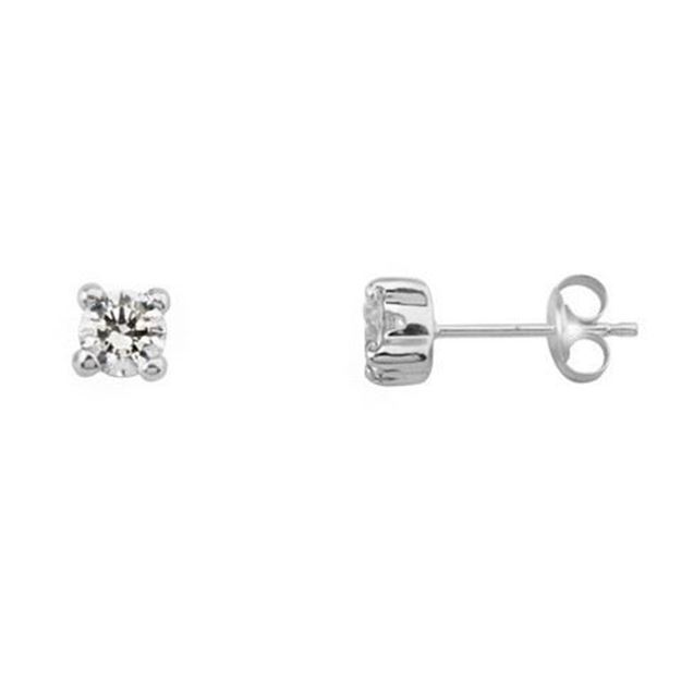 Imágen de DORMILONAS ORO BLANCO CIRCONITA 4 mm. EN GARRA